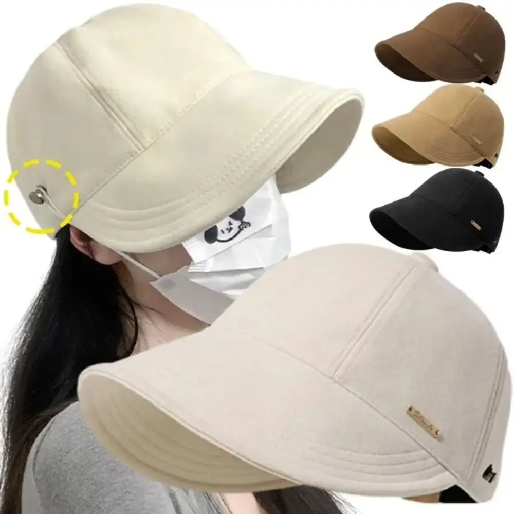 

Можно вешать маски, Солнцезащитный головной убор, модные складные Пляжные шапки с защитой от УФ лучей, широкополая Регулируемая шапка с язычком утки