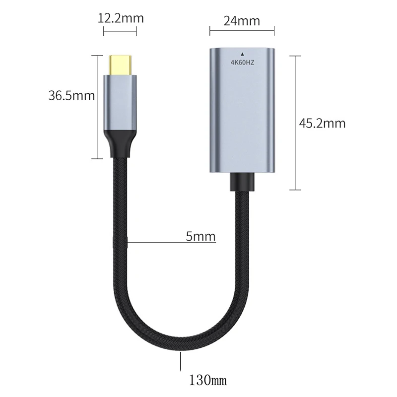 USB C to HDMI  , CŸ ޴ ȭ  ̺, 4K 60Hz HDR Ʈ 3/4, ƺ  M1 20cm