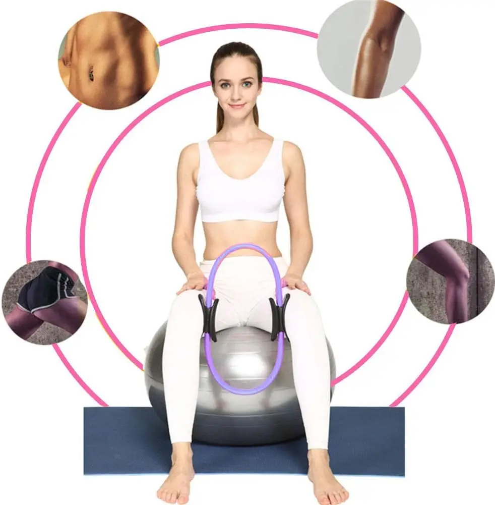 Yoga Pilates Ring Circle Women Girl Exercise Home Resistance Elasticity Gym Workout Accessory