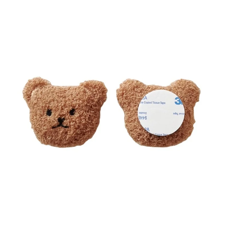 Ins Style Plush Bear Door Handle Mute Anti-Collision Pad Door er Stopper Wall Protection Pad For Children'S Room Decoration
