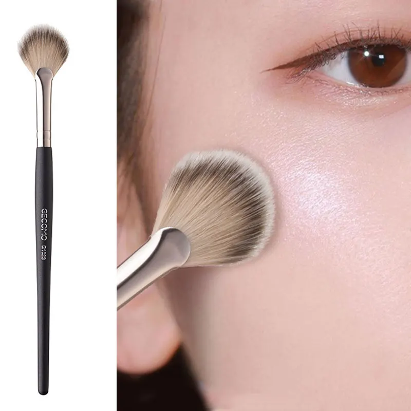 

Highlighter Brush Makeup Tool Loose Powder Brush Single Black Fan Shaped Makeup Brush Soft Fur Blush Brush Beauty Supplies