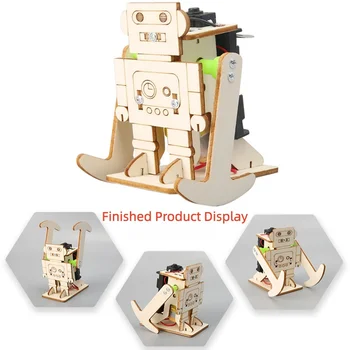 Kit modello robot da passeggio in legno fai-da-te per bambini - Esperimento scientifico del progetto STEM educativo assemblare il giocattolo per puzzle scientifico