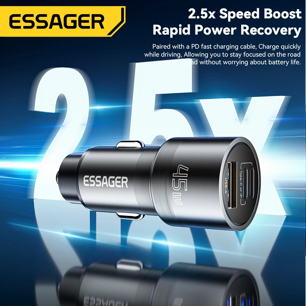 Essager Car Charger USB Type C 45W