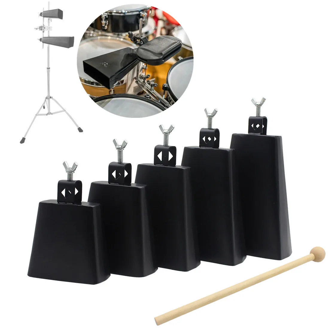 1pieceHandPercussionCowbell45678InchMetalIronNoiseMakers