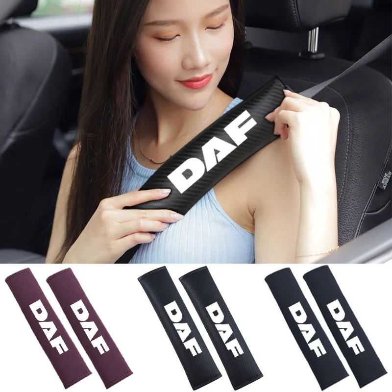 2pcs Car Seat Belt Covers Auto Shoulder Cushion Pad Seat Belt for Pure Colour for DAF 106xf 105 cf85 Truck lf van accessories