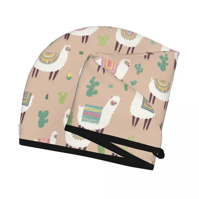 Lány Hajszárító Kalap Aranyos Láma És Kaktusz Hajú Törölköző Sapka Fürdőfürdő Mikroszálú Felszívódási Turbán - Image 4