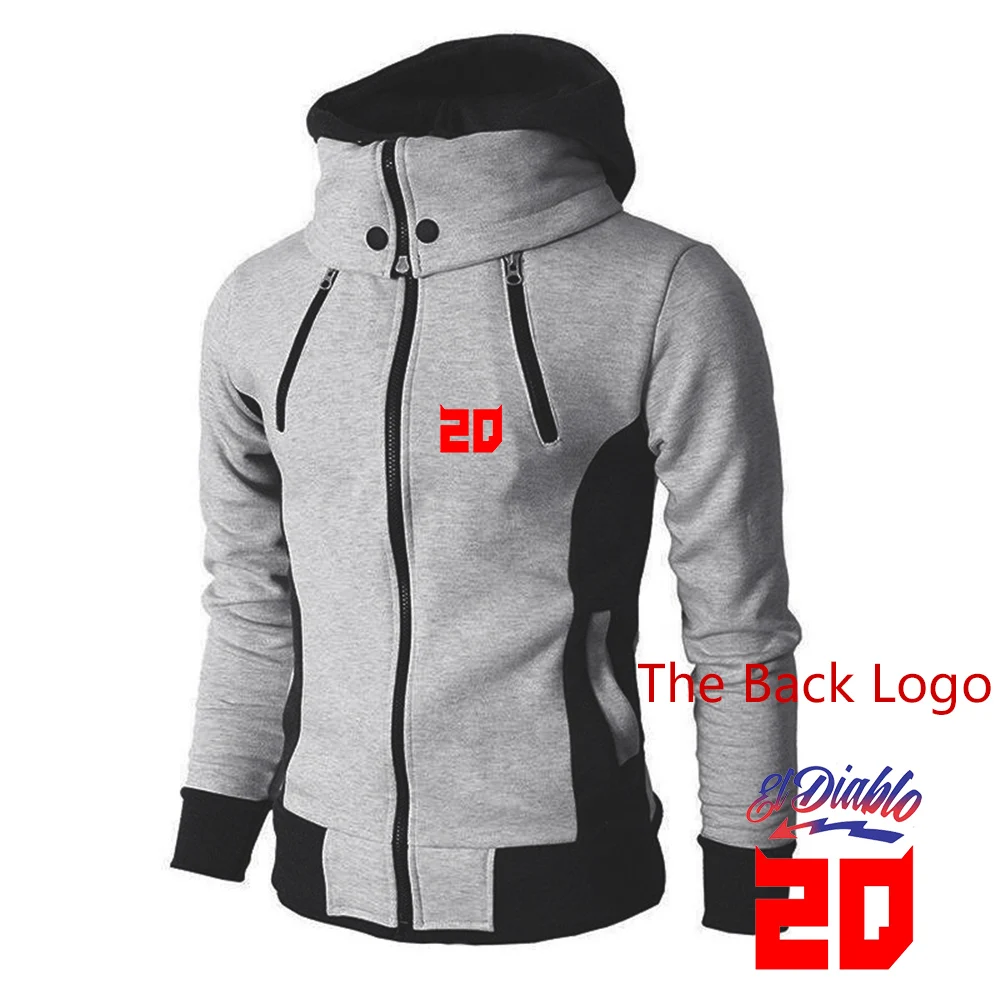 Men Motorcycle Racing Hoodie Zip Lapel Collar High Quality