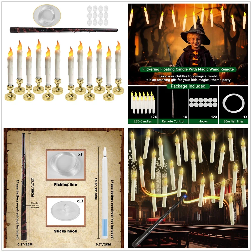 Flameless Window Candles with Removable Holder & Timer Remote  Battery Operated LED Flickering Light for Christmas Decoration