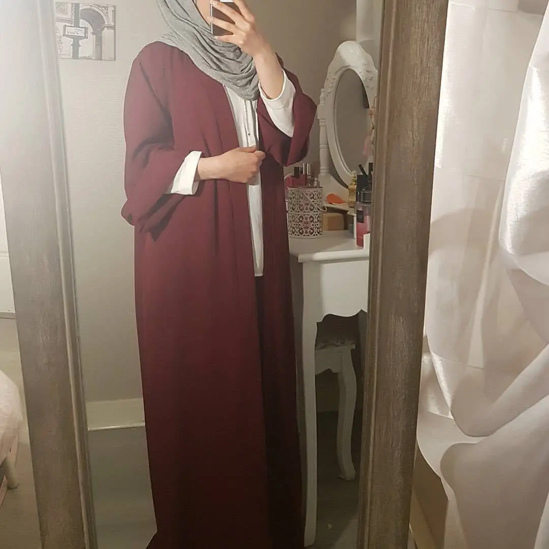 Muslim Lady Open Abaya Long Cardigans Spring Summer Islamic Ethnic Clothing Women Arabic Kimono Classical Kaftan