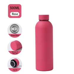 Premium Stainless Steel Thermal Flask - Insulated Water Bottle & Coffee Cup, Leakproof Design for Hot and Cold Beverages (Rose Bottle)