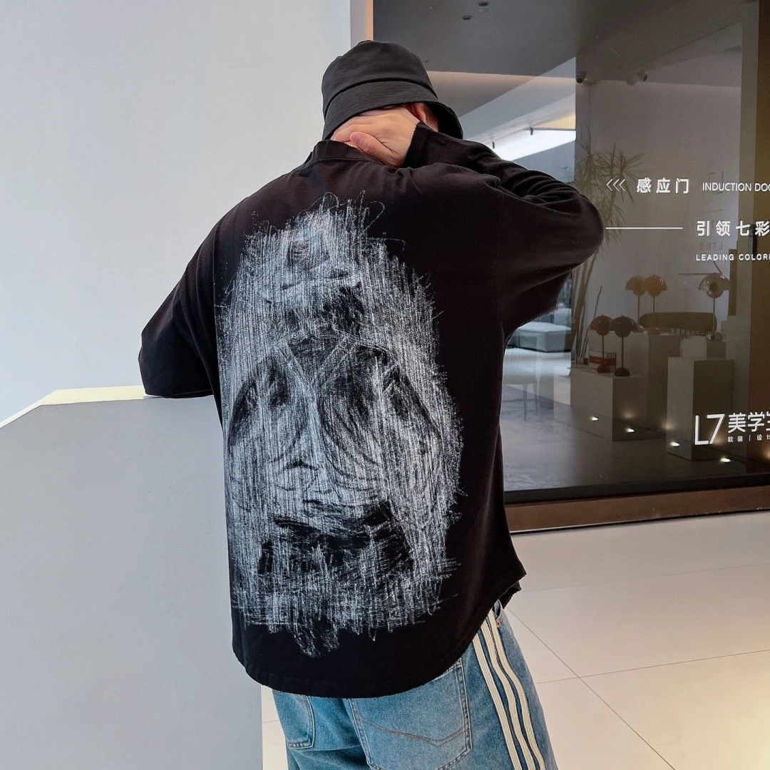 

Y3 Yamamoto White Sweatshirts Tops Gothic Grunge Oversized Hoodie Streetwear Womens Hip-hop Cool Couple High Street Pullovers