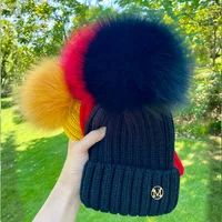 Cllikko Brand 2025 Winter Female Fur Pom Poms hat Winter Hat For Women Girl 's Hat Knitted Beanies Cap Hat Thick Women Skullies 1