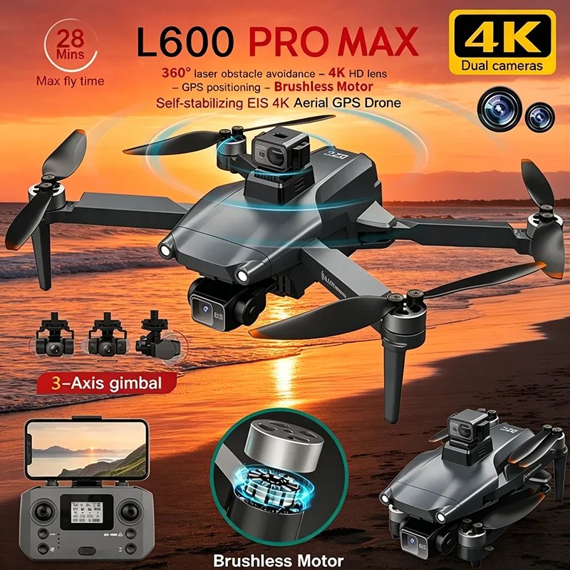 Caméra Action 360° L600 PRO MAX avec stabilisateur 3 axes fixée sur un casque en pleine action