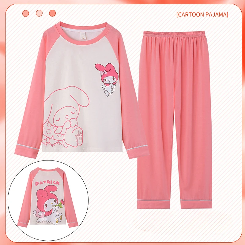 

Kawaii Sanrio Children's Pajamas Anime Hello Kitty Cinnamoroll My Melody Kids Girls Long Sleeve Sleepwear Casual Home Wear Gifts