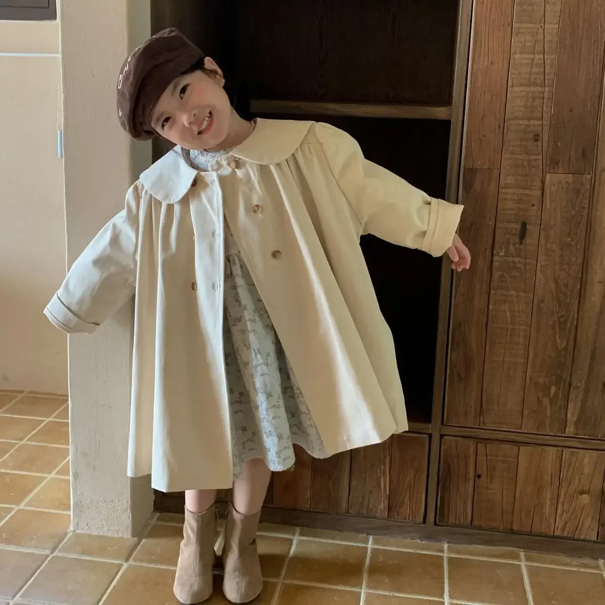 Kids jacket girls trench coats 120cm for children