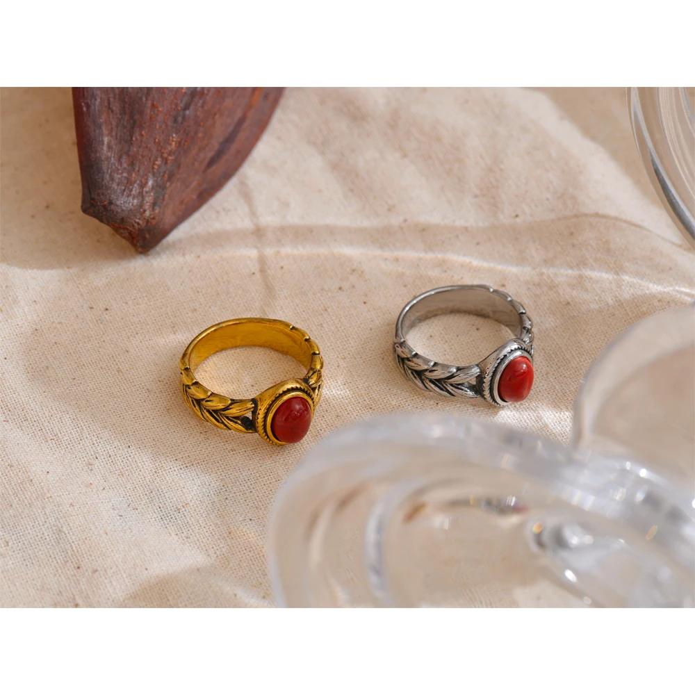 Yhpup Retro Stainless Steel Ring