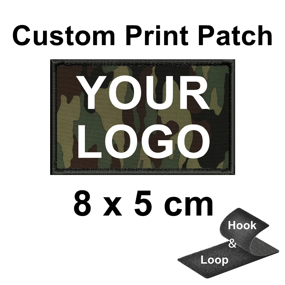 Clothing Patches Custom Brand Logo Name Patches Tactical Stripes Badge Hook Loop Printed Patch For Clothing Bags