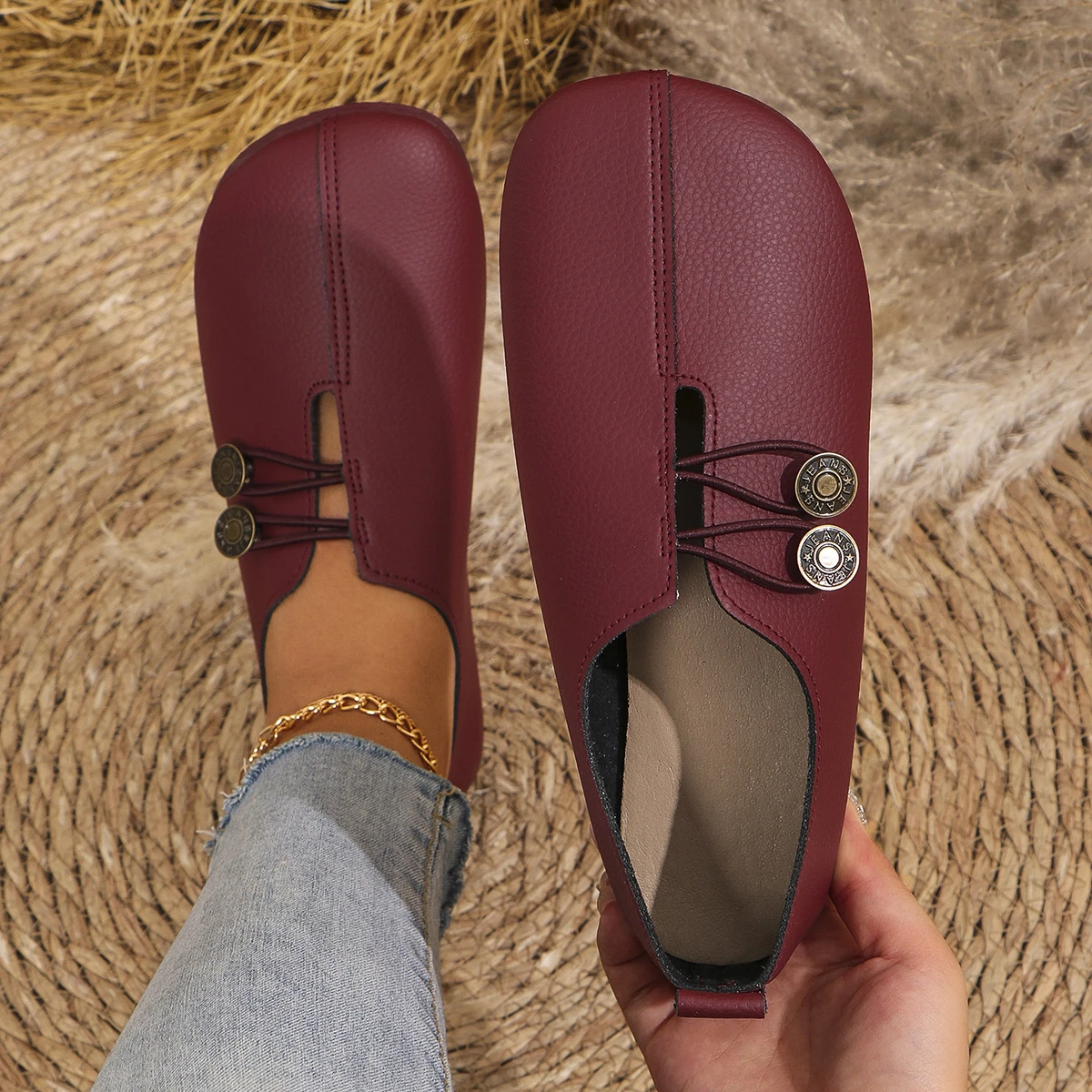Women Flats Shoes 2024 New Spring Autumn Casual Comfortable Boat Shoes Loafers Round Toe Ballet Outdoor Soft Bottom Flat Shoes 6