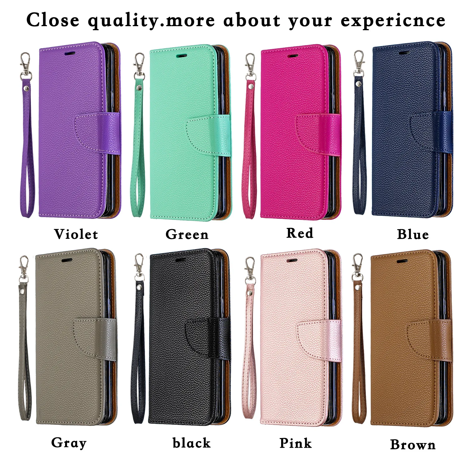 

Soild Color Leather Simple Plain Card Pocket Mobile Phone Case with Holder for Samsung S10 S9 Plus M10 M20 M30 A6 A7 J4 J6 2018