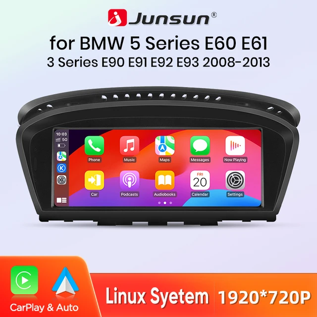 Junsun système Linux sans fil Carplay Android auto lecteur multimédia autoradio pour BMW série 3/5 E60 E61E62 E63 E90 E91 E92 E93 1