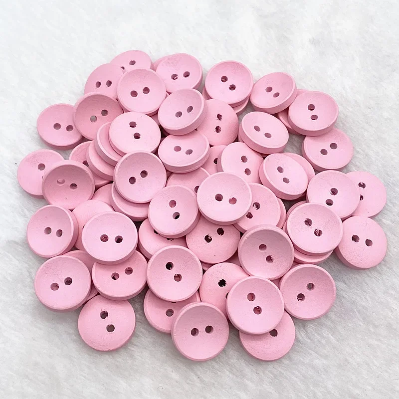 새로운 15mm 20mm 25mm 색상 어린이 라운드 버튼 나무 수제 스크랩북 웨딩 장식 바느질 액세서리
