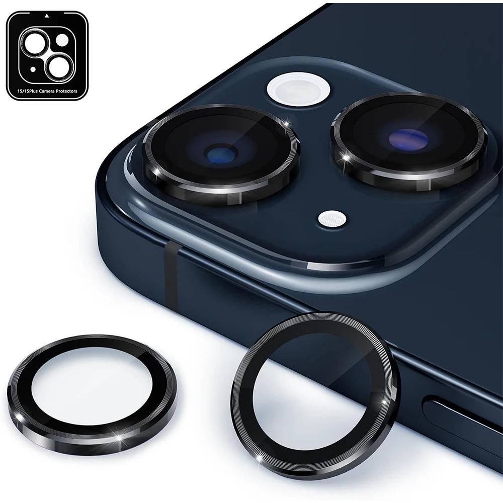 Sleek Black Camera Lens Protector Cover with Premium Protection Film