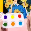 2/8/12/20/50/100 Pcs White Plastic Paint Palette 6 Well Watercolor Palette Rectangular Paint Tray Paint Mixing Palette 4