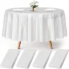 145-335cm Round Satin Tablecloths White Overlay Cover Smooth Fabric for Wedding Event Banquets Hotel Buffet Table Cloth Decor 1
