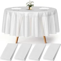 145-335cm Round Satin Tablecloths White Overlay Cover Smooth Fabric for Wedding Event Banquets Hotel Buffet Table Cloth Decor 1