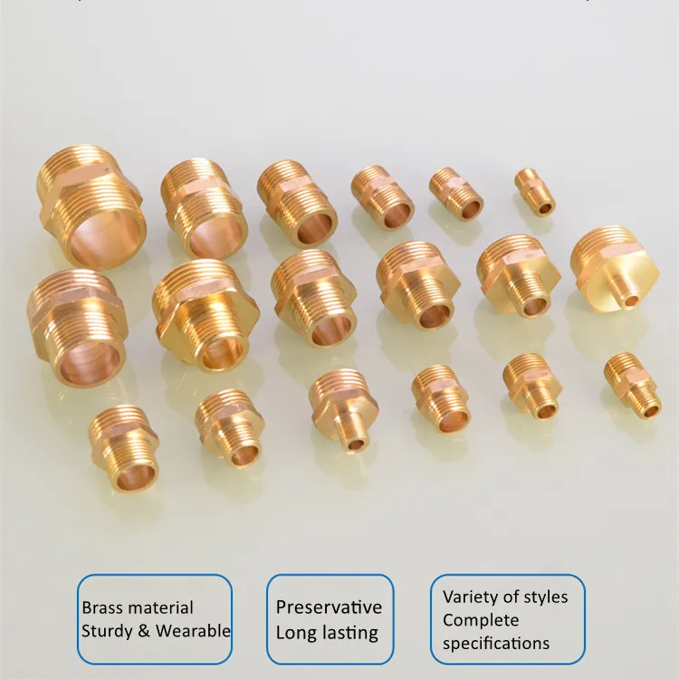Pipe fitting Brass Pipe Hex Nipple Fitting 1/8