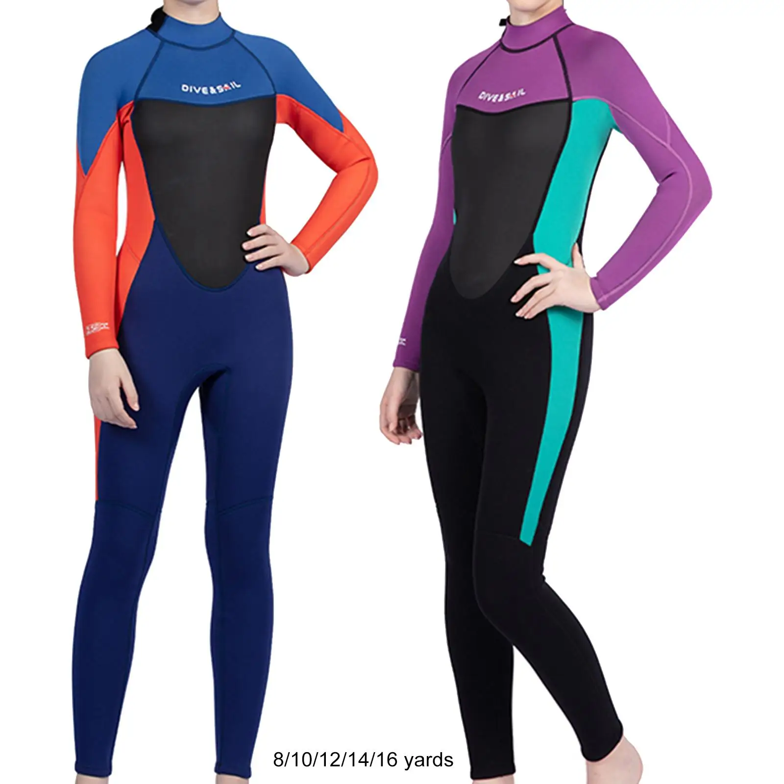 

Wetsuit 2.5mm Neoprene Swimsuit Long Sleeve Workout Thermal Fullsuit for Summer