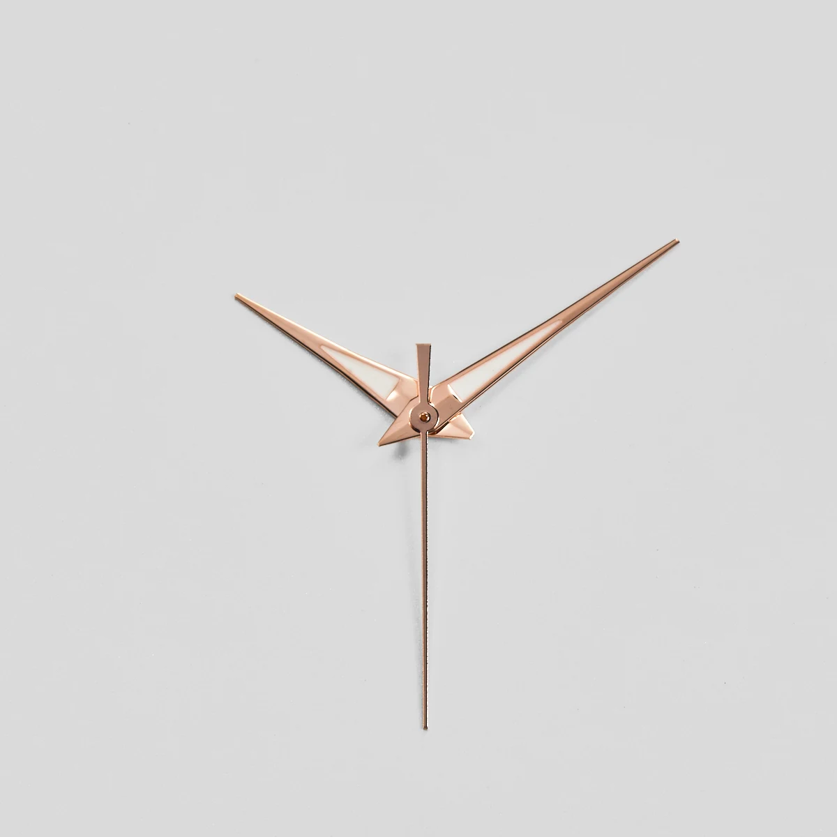 Rose Gold and Silver Watch Hands with Green Luminous Finish