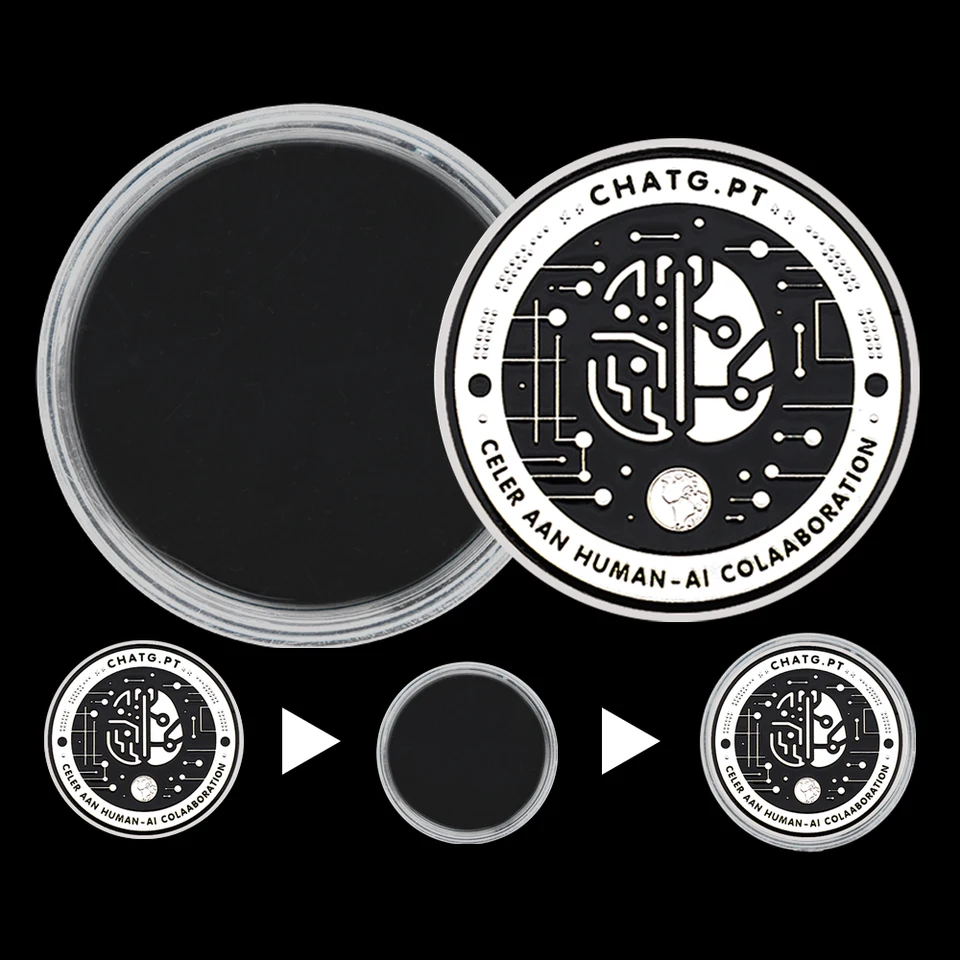 미국 채팅 로봇 시뮬레이션 인간 두뇌 인공 지능 챌린지 코인, AI GPT 기술, 금속 도금 예술 공예 선물 - AliExpress