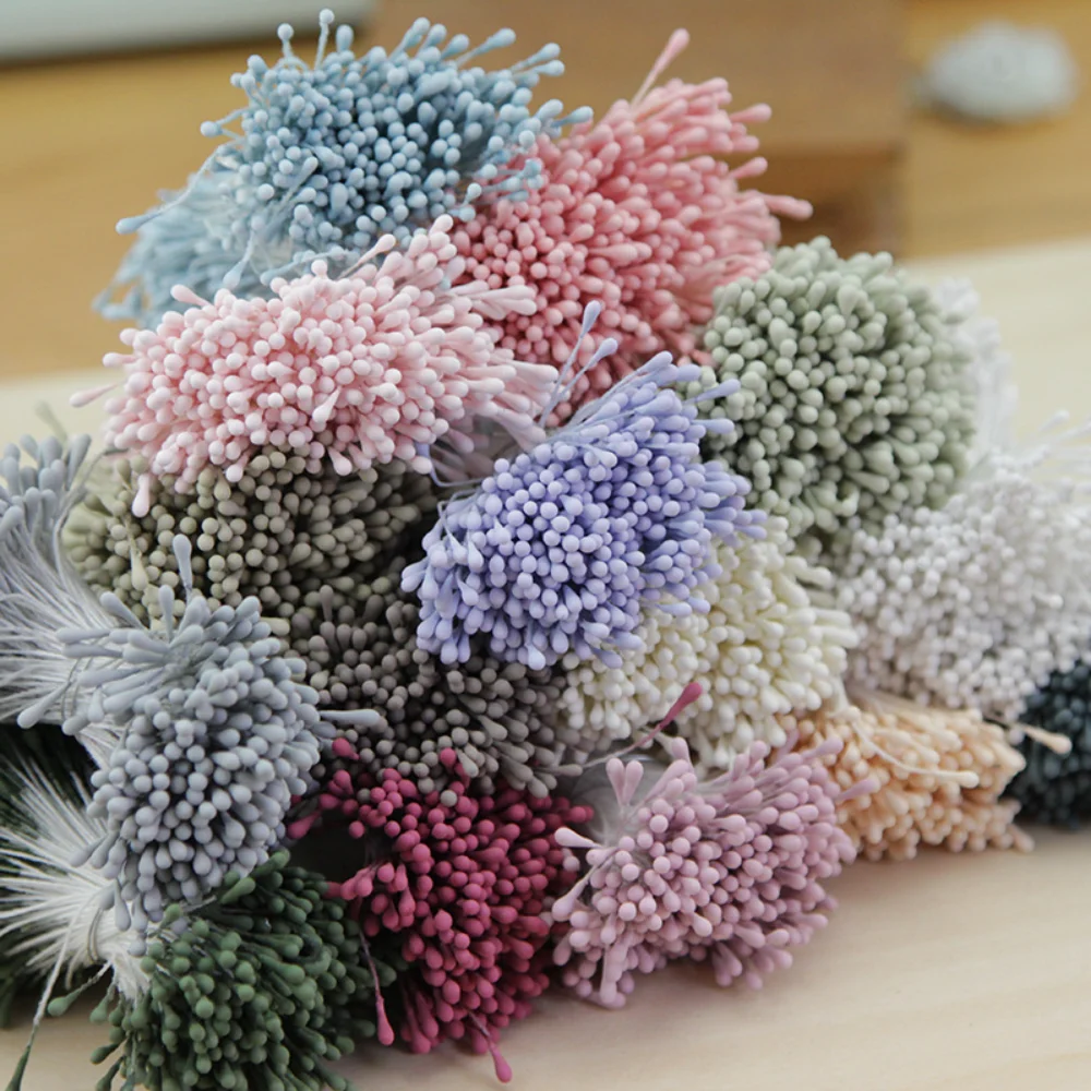 360pcs 2mm Moulti 옵션 인공 꽃 수술 미니 진주 꽃 pistil 웨딩 파티 홈 인테리어 DIY 액세서리