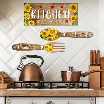Sunflower Theme Kitchen Self-Adhesive Wall Stickers 5