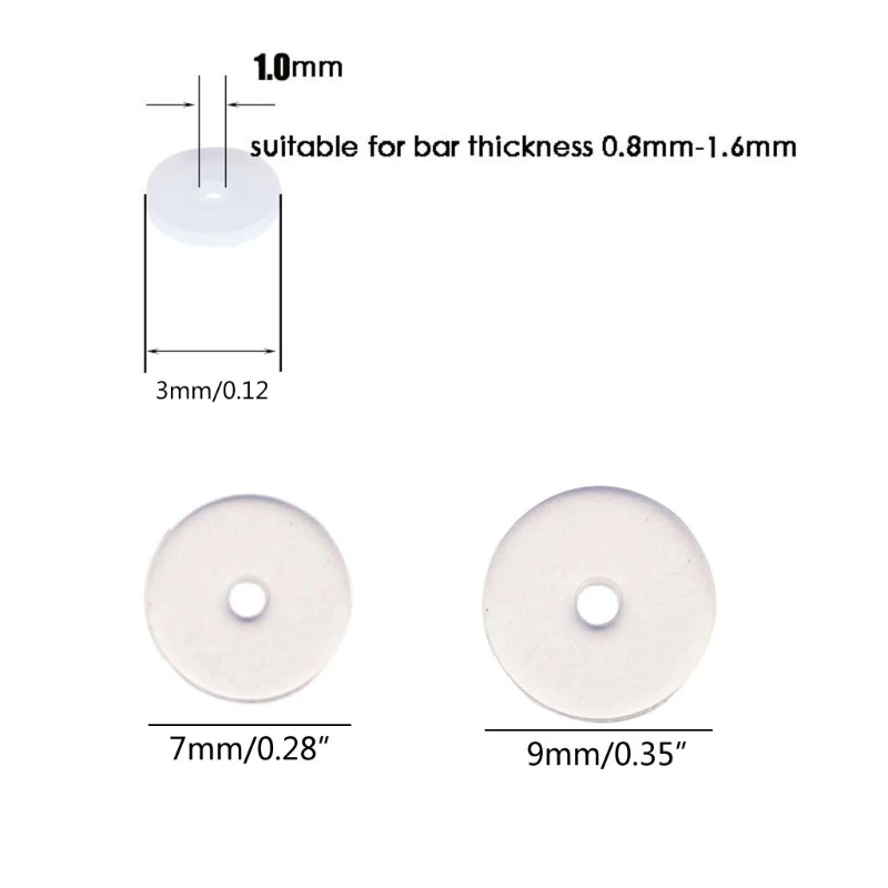 Siliconen Vaste O-Ring Piercing Healing Discs Zachte Vlakke Spacer Wasmachine Anti Hyperplasie Anti-Verzakking Voor Neus Oor Kraakbeen