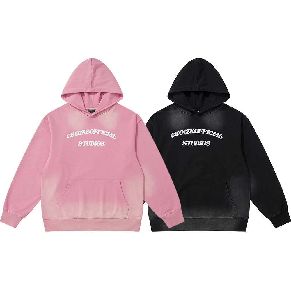 

Vintage Letter Print Washed Casual Autumn Men's Hooded Hoodies High Street Pullover Baggay Y2k Sweatshirts Oversized Ropa Hombre