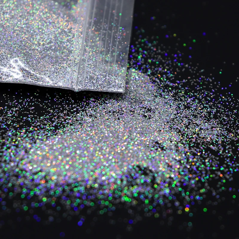 

10g/Bag 0.2mm Holographic Laser Nail Art Glitter Powder Bulk Shiny Fine Pigment Glitter Dust Tips DIY Manicure Nail Art Decorati