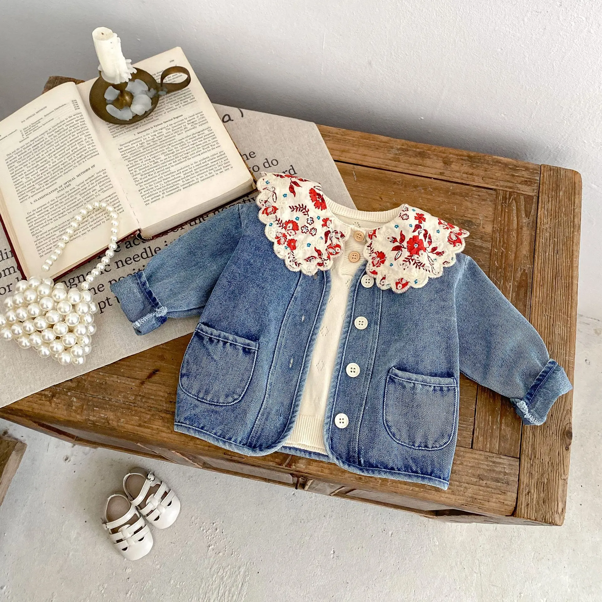 Autumn New Infant Girl Long Sleeve Denim Cardigan Solid Boys Casual Coat Toddler Baby Pocket Jacket Fashion Baby Clothes
