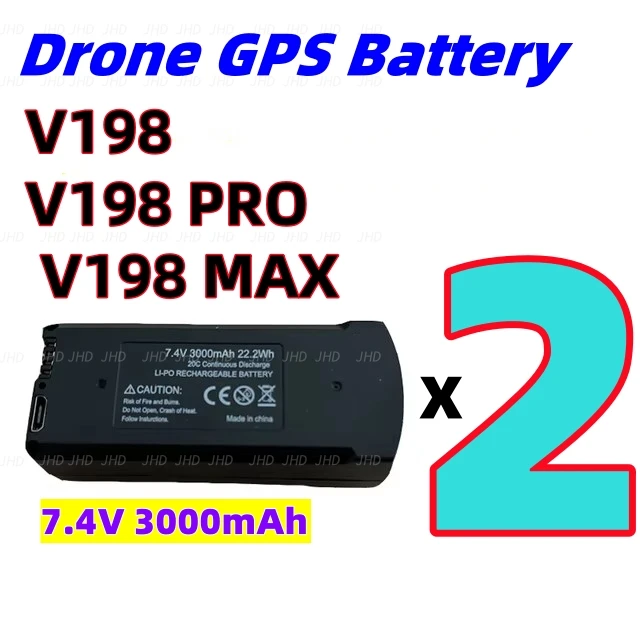 Description Picture 3 of itemJHD Original 7.4V 3000mAh V198 MAX PRO Drone Battery V198 8K GPS RC Quadcopter V198PRO Spare Battery Drone Parts
