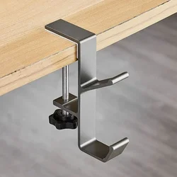 Universal Multi - Functional Headphone Stand with Side Storage Rack - Sleek Metal Holder (GRAY)