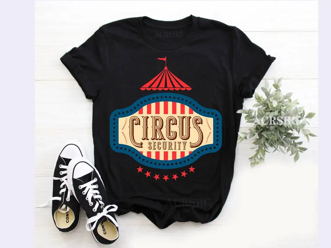 Circus Security Vintage Retro T-Shirt Cuban Girl Flag Disordinato Hair Bun Gift T-Shirt Da Donna Che Urlano Talk Casual Top Oversize