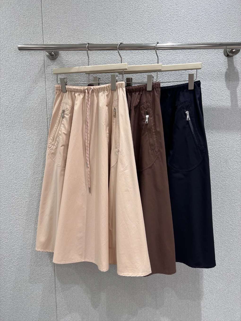 Jupe mi-longue femme coton printemps été élégante