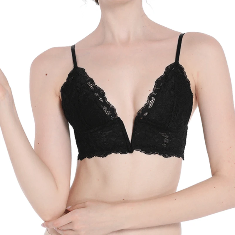 

Sexy Lingerie Summer Charming Low-cut Deep V Lace Underwear Low Neckline & No Fear of Revealing Underwear Invisible Bra Women