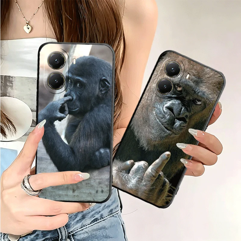 Silicone Phone Case with Monkey Meme Design