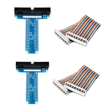 

2pcs GPIO T Type Expansion Module Board Adapter with 40 Pin GPIO Female to Female Rainbow Cable For Raspberry Pi 4 / 3 Model B+