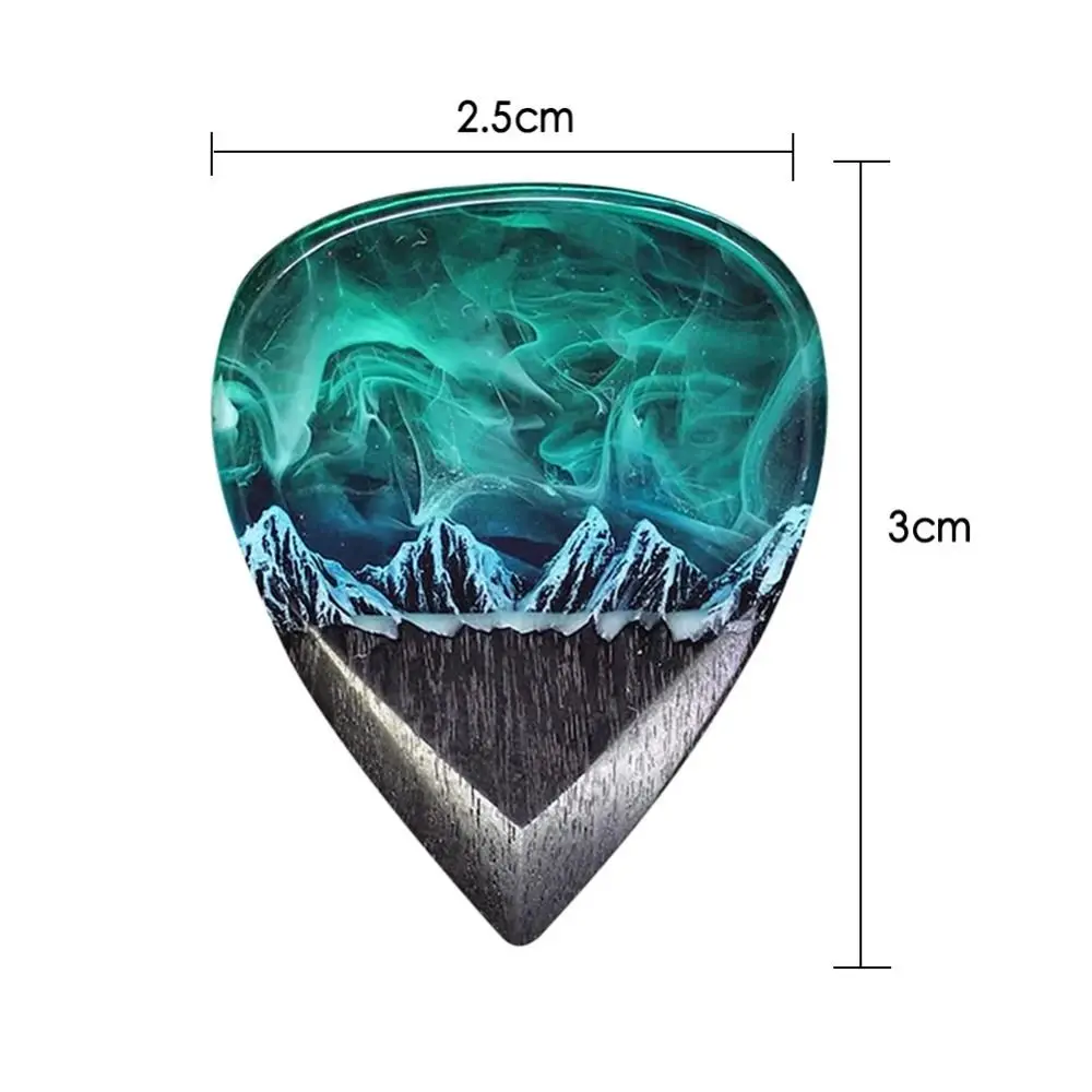 Presents Guitar Pick Necklace Bars Party Musician Retro Resin Resin Guitar Pick Heart Necklace Handmade Heart Mountain Pendant