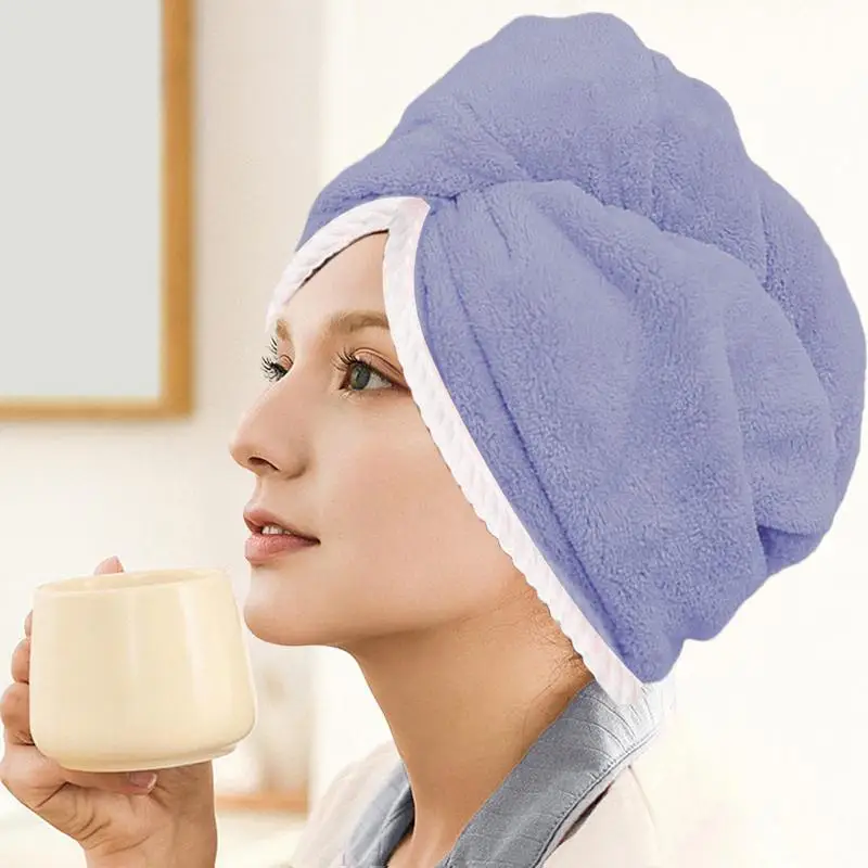 

Полотенце для сушки волос, женское полотенце для волос из микрофибры, банные полотенца, портативное однотонное полотенце, суперпоглощающий тюрбан, полотенце для сушки волос