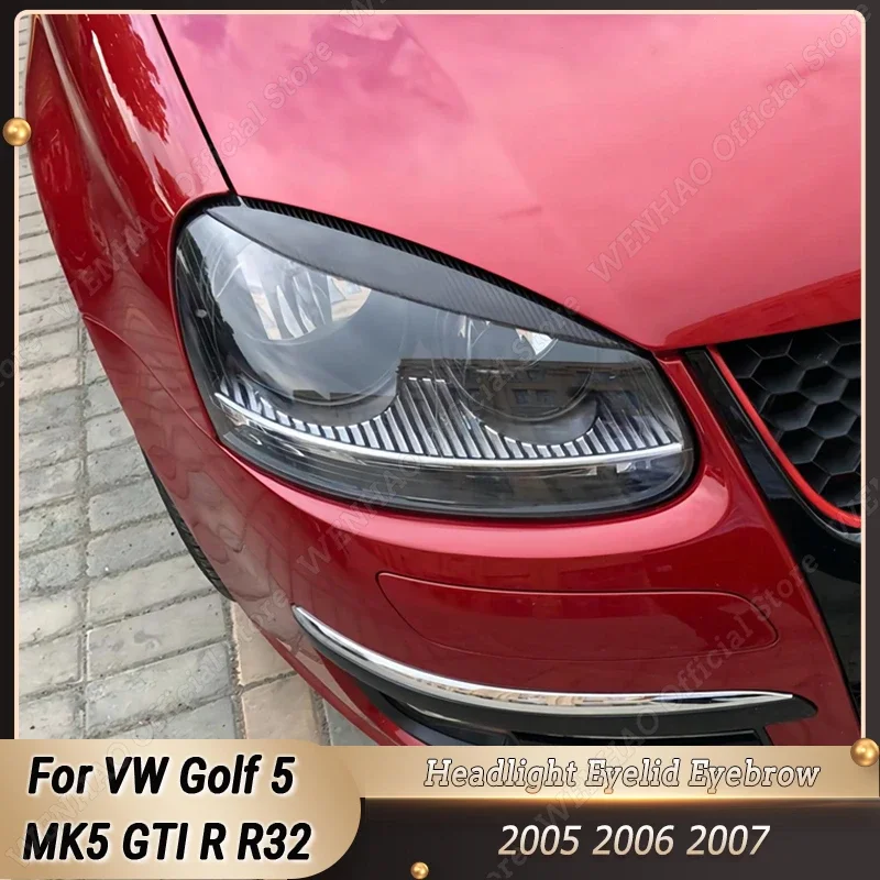 

2Pcs Car Front Headlight Eye Lid Eyebrow Eyelids Cover Trim For Volkswagen VW Golf 5 MK5 GTI R R32 2003-2009 Body Kits Tuning