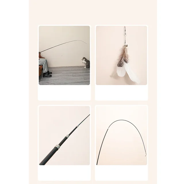 Extended telescopic cat stick 1.8m extra long fishing rod resistant to scratching feather cat toys to relieve boredom 2